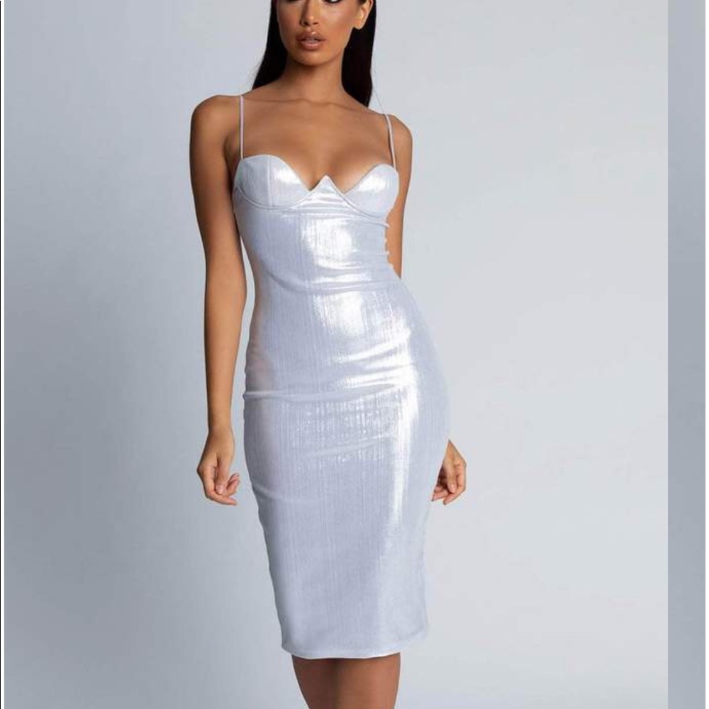 Beautiful silver midi dress